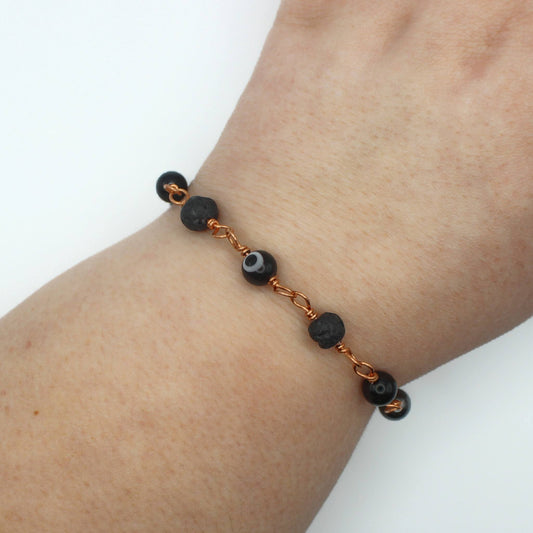 Black Nazar Evil Eye Amulet Bracelet in Bare Copper