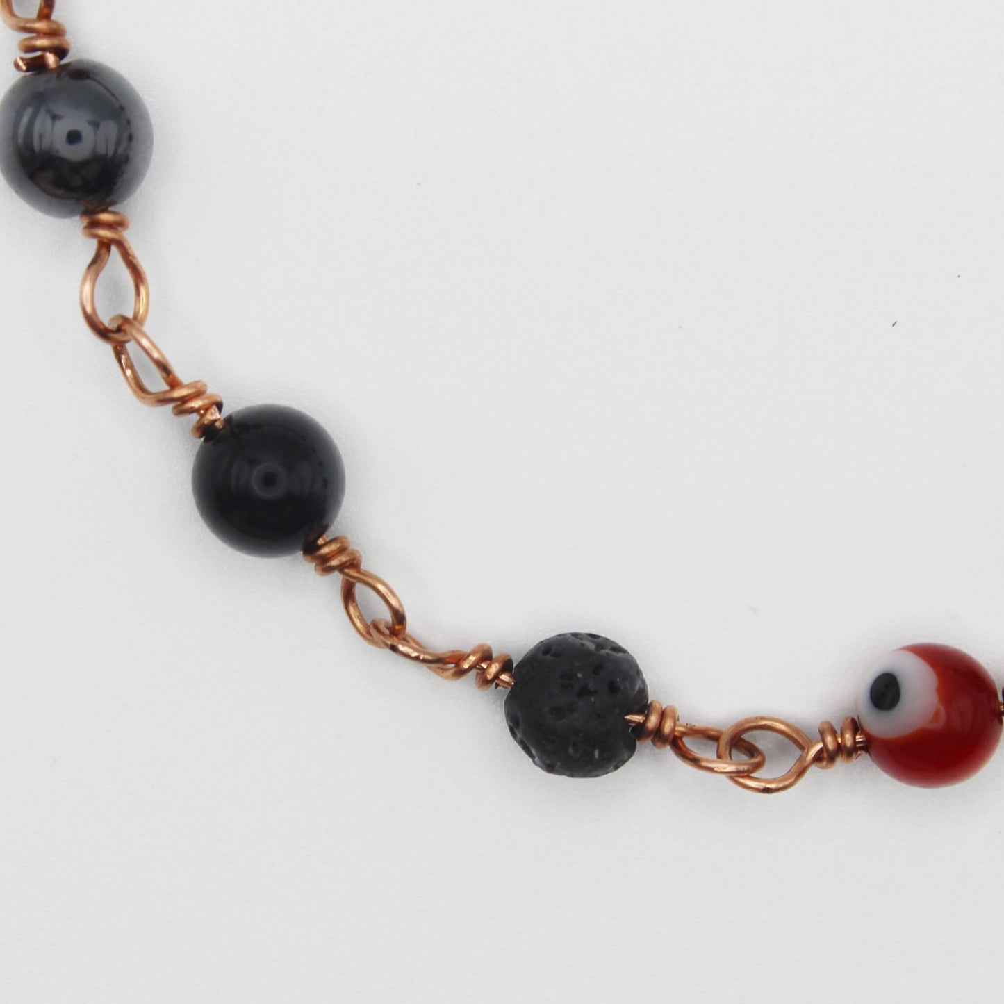 Red Nazar Evil Eye Amulet Bracelet in Bare Copper